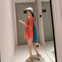 Длинная брендовая футболка, короткий рукав, с рукавом, популярно в интернете