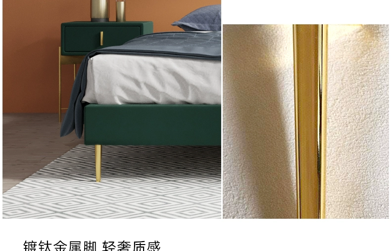 Không có đầu giường vải ánh sáng sang trọng giường gió và bữa ăn sáng lưới đỏ đôi giường chính phòng ngủ hiện đại tối giản căn hộ nhỏ tùy chỉnh giường - Giường mẫu giường ngủ hiện đại 2020