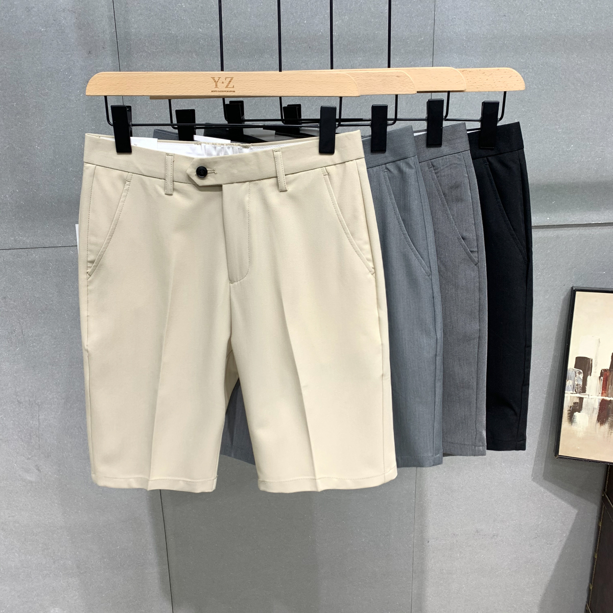 Summer Trend Inn 50% Little Western pants Men's 100 lap casual straight drum shorts casual pants free of 5 points in pants male 