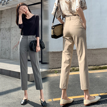 Womens high waist straight tube 2021 Spring and Autumn New loose thin temperament professional thin casual ankle-length pants