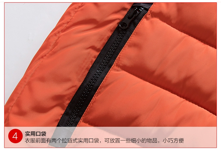 Áo vest cotton tùy chỉnh in logo nam và nữ mùa thu đông dày áo vest dày Áo vest cổ đứng áo vest da nam