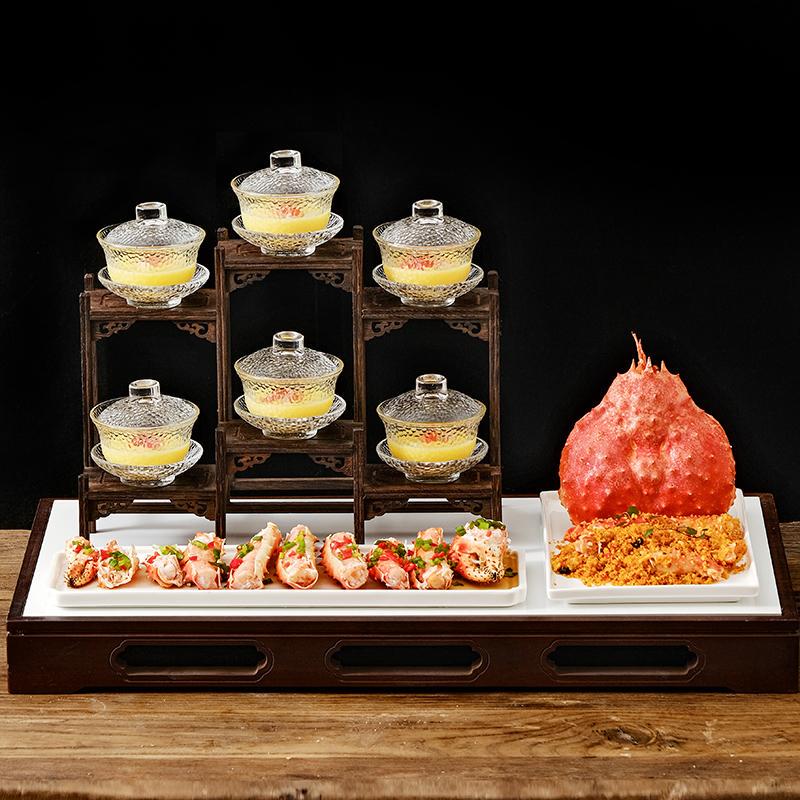 Hotel King Crab Trilogy Tableware Three-Course Pine Leaf Crab Creative Plate Specialty Lobster Plate King Crab