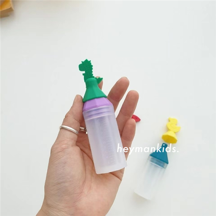 heymankidds | Korean system for infant feeding devinity Cartoon silica gel suction nozzle high temperature resistant and choked with fruit puree