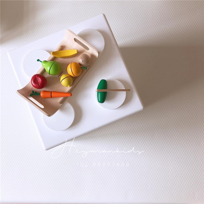 heymankids｜Thailand plantoys baby kitchen fruit and vegetable cut fun colorful wooden toys