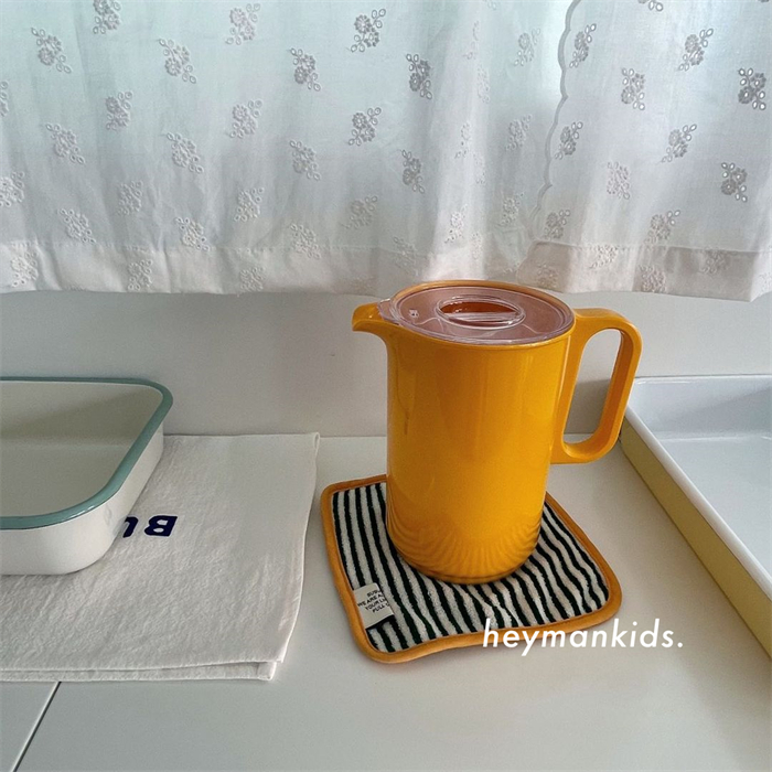 heymankids｜Korea imported color household juice drinking kettle water cup set hot and cold water bottle 1 2L