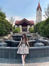 (New to be on the shelf)VMW cat cat romantic poem V-neck halter bow sexy Hong Kong style skirt