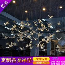 Resin craft bird creative art Ceiling charm Engineering soft decoration Air pendant pendant Shed roof decoration