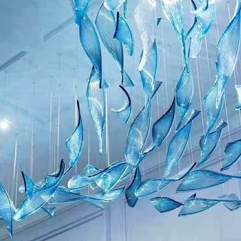 Hotel Lobby Sprayleaf Air Hanging Accessories Sample House Display Center Hall Top Suspended Decorative Art Creative Engineering Light Custom