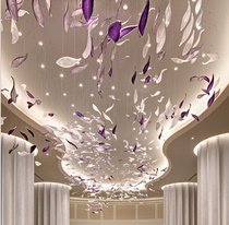 Engineering Mall Hall Air Hanging Accessories Shop Window Soft Clothing Pendant Sandpan Partition Ceiling Hanging Accessories Glazed Twist Leaf