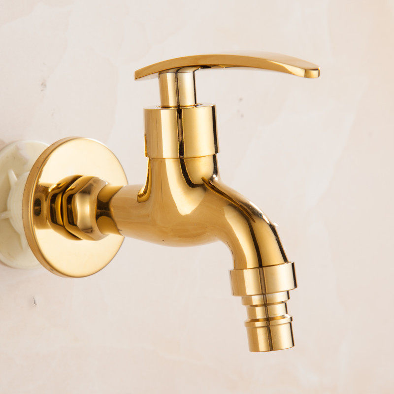 European-style all-copper balcony washing machine mop pool four-point faucet retro single cold fully automatic lengthened small water nozzle