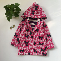 Butterfly and children who change color in water windproof waterproof windbreaker jacket casual Princess wear raincoat