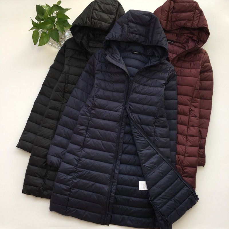 Heavy recommendation German foreign trade original single autumn and winter long version of women's clothing down cotton cotton coat wild tie thin cotton clothing