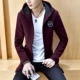 Áo khoác Playboy Áo len nam Nizi Áo khoác nam có thể tháo rời Mũ thanh niên Slim Áo khoác dài giữa nam áo kiểu trung niên hàn quốc
