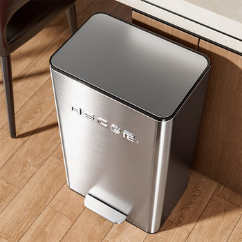 Italian-Style Stainless Steel Trash Can 2026 New Model for Home Kitchen, Large Capacity, Foot Pedal, Large Size, High Appearance Value, Light Luxury, High-End