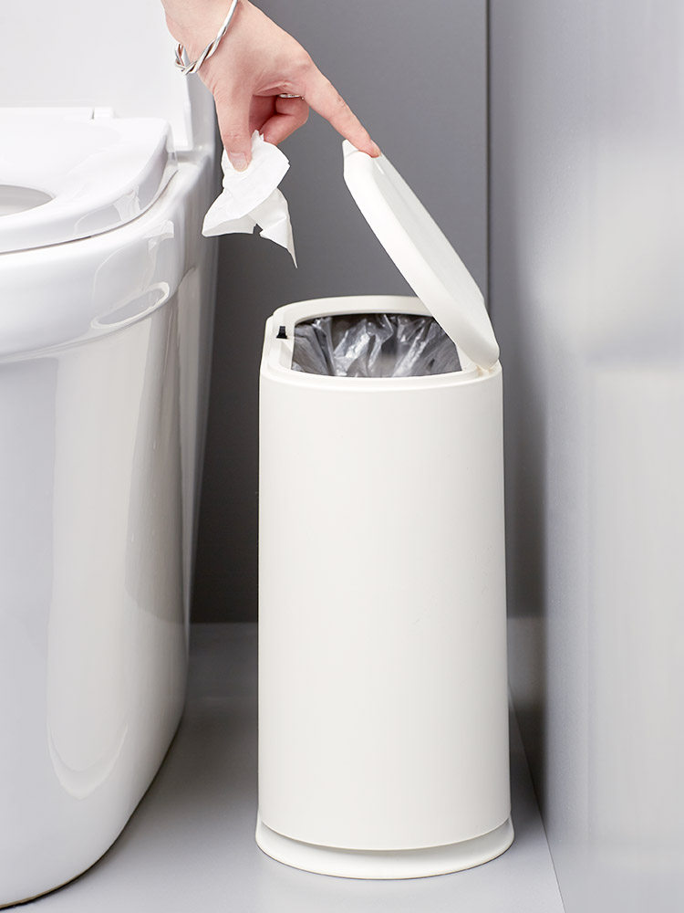 Trash can Household with lid Toilet Powder room classification Kitchen Large garbage bucket Toilet Living room High-grade paper basket