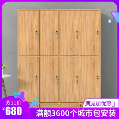 Hot-selling locker, employee storage cabinet, induction lock, gym bathroom, bath center, wooden storage cabinet, simple