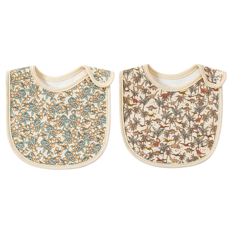 Danish children's bibs Nordic style ins newborn bibs baby waterproof saliva towel baby pure cotton bibs 2 pieces