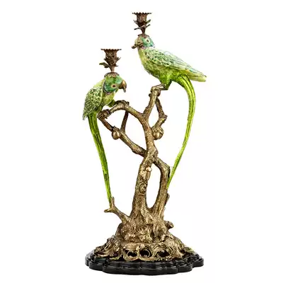 High-end stall candle holder European soft decoration porch ornaments American classical fireplace craft gift decoration French porcelain