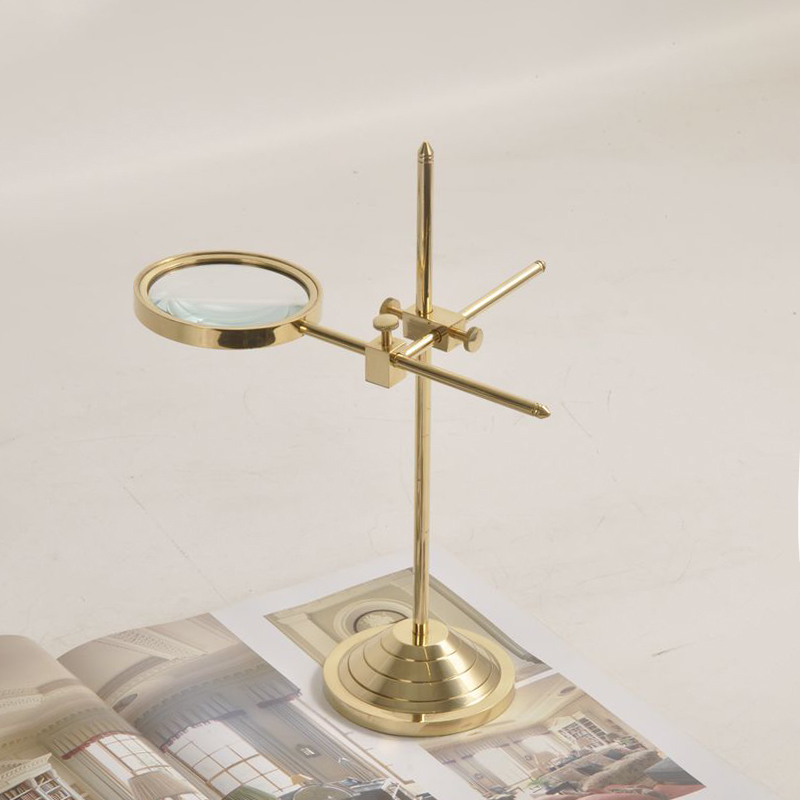 European style copper magnifying mirror French study parts American study luxury desktop soft decoration retro classical