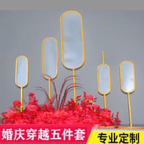 Wedding props new through six sets of overlapping road Sun film background screen stage ornaments