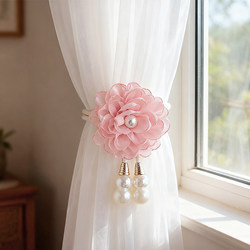 Small Fresh Flower Strong Magnetic Curtain Strap Accessible Luxury Minimalist Gauze Curtain Decoration Bedroom New House Decoration Flower Curtain Buckle