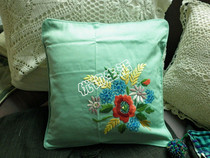Hand embroidered floral hand embroidered colored embroidered wool thread Embroidered cushions leaning against pillowcase Pillow Car Pillowcase Soft Clothing