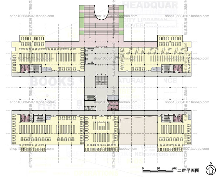 R114图书馆建筑设计素材合集CAD图纸/SU模型方案文本施工图041-17