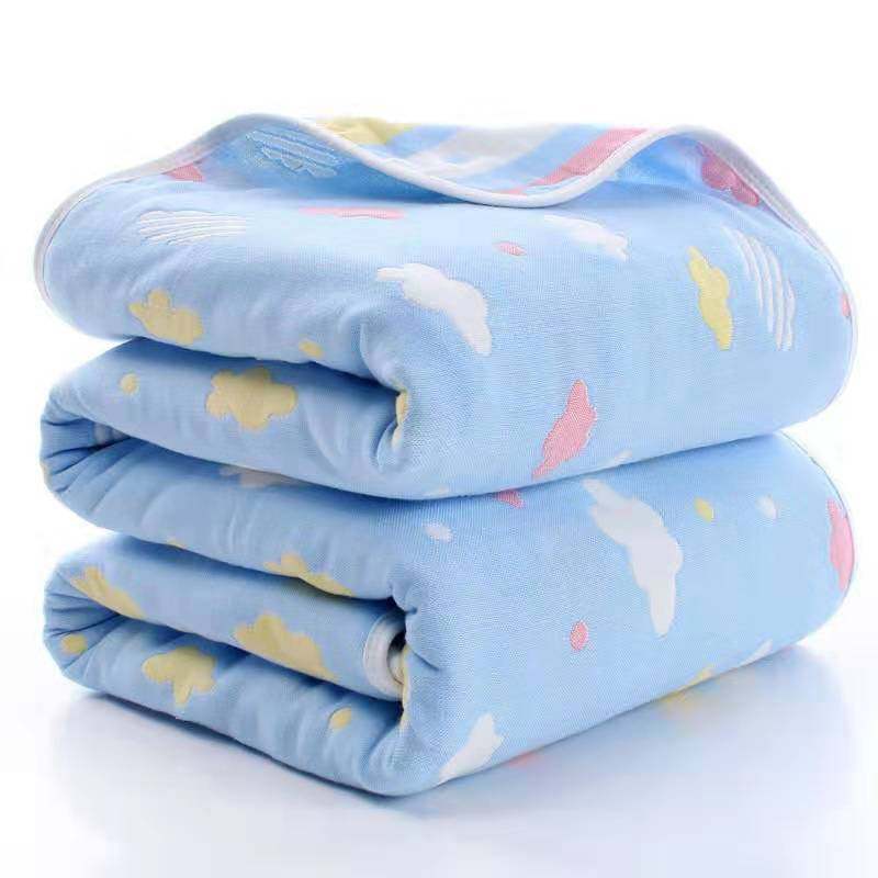 Baby thickened bath towel Cotton gauze baby blanket Newborn newborn soft absorbent large towel cover holding child quilt