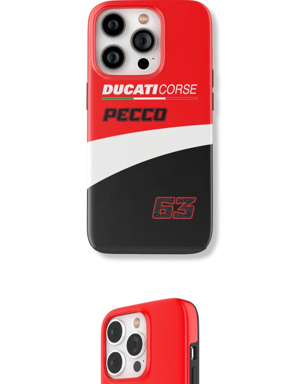 Ducati Corse Pecco 63 Red Black White Pattern iPhone Case