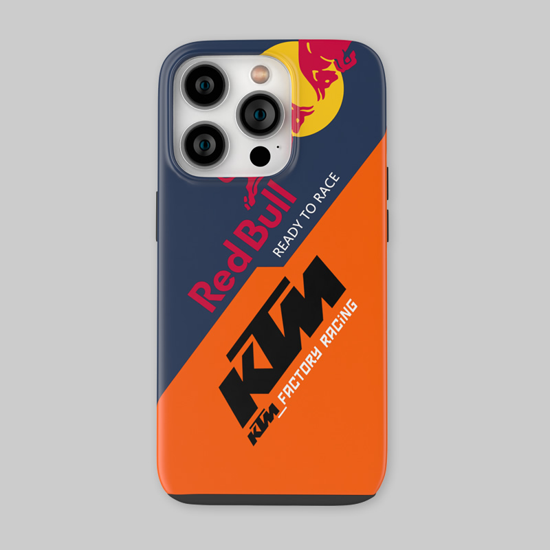 Motogp Red Bull Ktm Factory Team Motorcycle Phone Case Double Layer Suitable for Iphone17Promax16Plus15 Apple14Pro13 Personalized Phone Protective Cover Motorcycle Enthusiasts