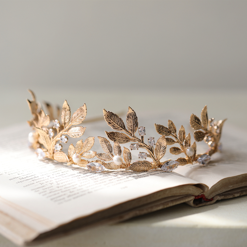 New Original Vintage Bridal Headpiece Greek Goddess Cast Bronze Micro-Inlaid Crown Tiara Wreath Headband Performance Hair Accessory New Original Vintage Bridal Headpiece Greek Goddess Cast Bronze Micro-Inlaid Crown Tiara Wreath Headband Performance Hair Accessory