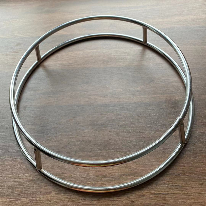 Solid stainless steel pot frame thickness iron pot cushion pipe frame insulation and hot - pressing double - layer pot layer placing frying pan frame