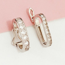 S925 sterling silver platinum plated circle lock can open and close O-shaped buckle necklace bracelet connection buckle diy silver accessories