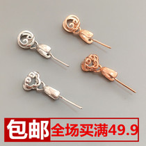 s925 Silver Buckle Head accessories sterling silver buckle chain Jade buckle Jade button hanging buckle Jade buckle medium diy