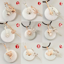 Safety buckle D clip buckle diy sterling silver accessories 925 drop buckle clip Fox Buckle Head Jade buckle