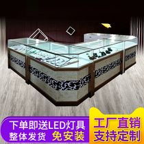 Shopping mall Jewelry display cabinet Glass counter Jade jade display cabinet Jewelry jewelry gold and silver display table display cabinet