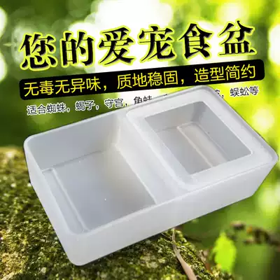 Reptile special food basin water basin two-in-one palace guard lizard small feeding box special(white)