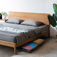 "Lần Bed" Bắc Âu 1.8m giường đôi gỗ nội thất hiện đại tối giản kiểu Nhật và gỗ sồi trắng 1,5m giường - Giường giuong xep thong minh