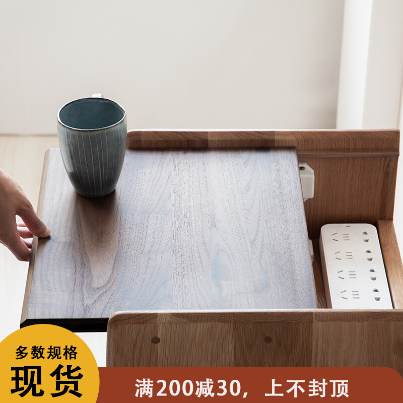 Nordic solid wood bedside table 35cm cherry wood bedside table 40cm multifunctional mini oak locker 45cm