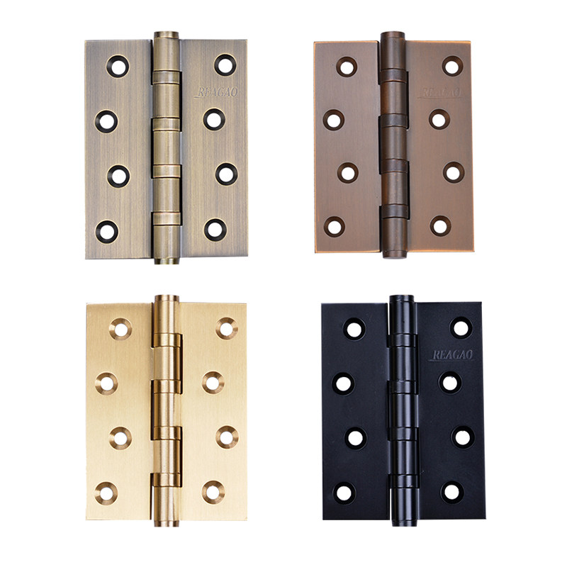 Rui Gao all copper hinge pure copper antique bearing medium type door hinge 4 inch folding hinge leaf flat hinge black