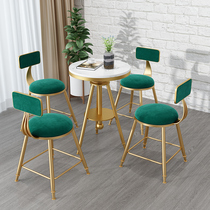 Nordic light luxury balcony small table and chair combination small round table coffee table coffee shop Leisure bar table and chair three sets