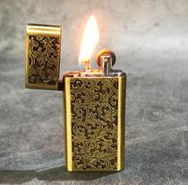 Electroplated metal inflatable lighter windproof straight personality of the new vintage gas lighter multi creative version