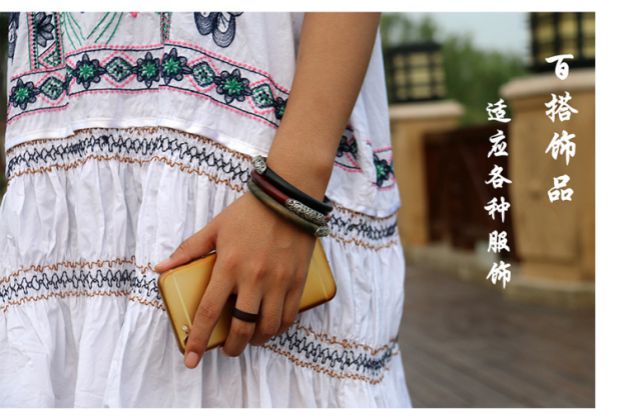Gỗ đàn hương xanh Pear Ebony Rosewood Nữ Taxi Retro Trung Quốc Phong cách đơn giản Inlay Bạc Bracelet Bracelet thạch anh tóc xanh