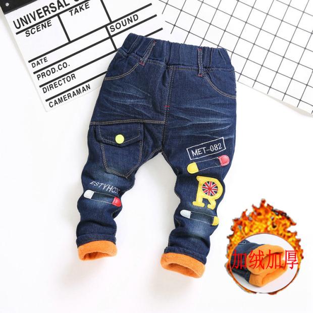 Các mẫu mùa thu đông cho bé trai Quần jeans Hàn Quốc 1-2-3-4 tuổi Quần trẻ em quần mùa xuân quần cộng với quần dài quần nỉ trẻ em đẹp