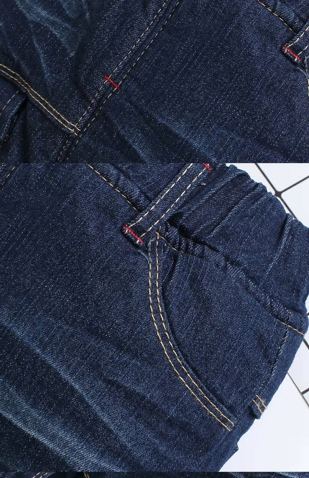Các mẫu áo thu đông cho bé trai Quần jeans nam mùa đông 1-2-3-4-7 tuổi trẻ em cộng với nhung cộng với quần cotton bán quần áo trẻ em
