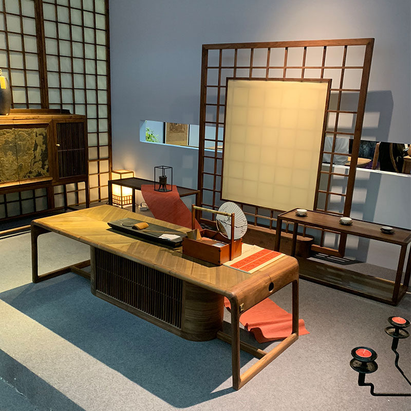 New Chinese tea table and chairs Combined solid wood office Club Bubble Tea Table Zen tea room Tea desk furniture Customized