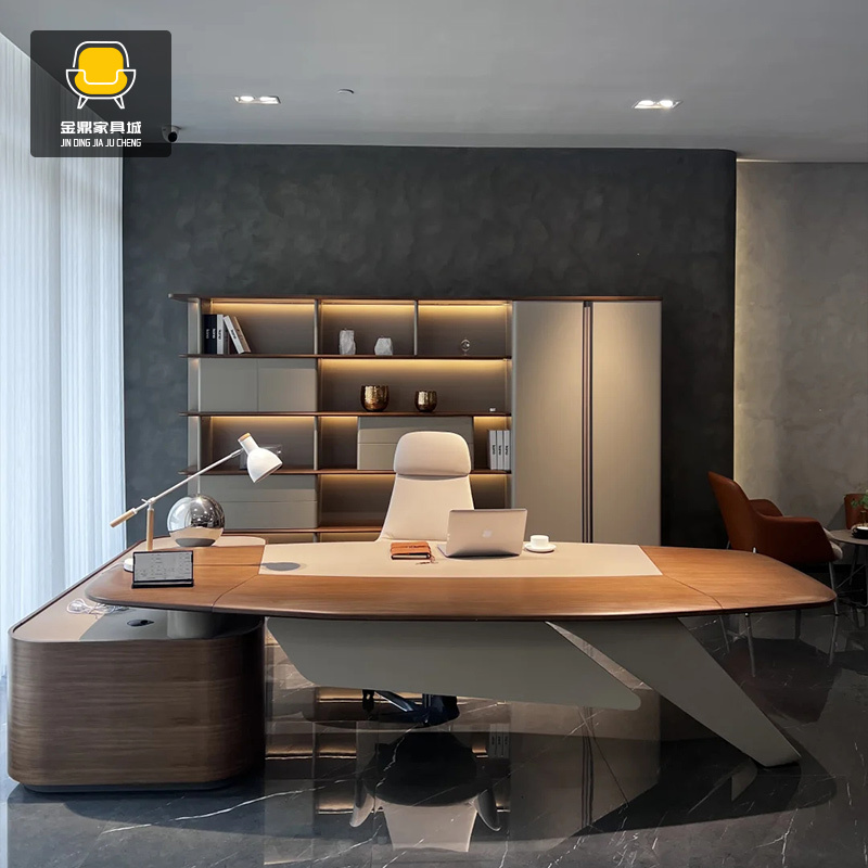 New Chinese-Style Solid Wood Office Desk, Walnut Wood, Modern High-End Executive Desk, Office Furniture, Ceo Desk, Executive Desk