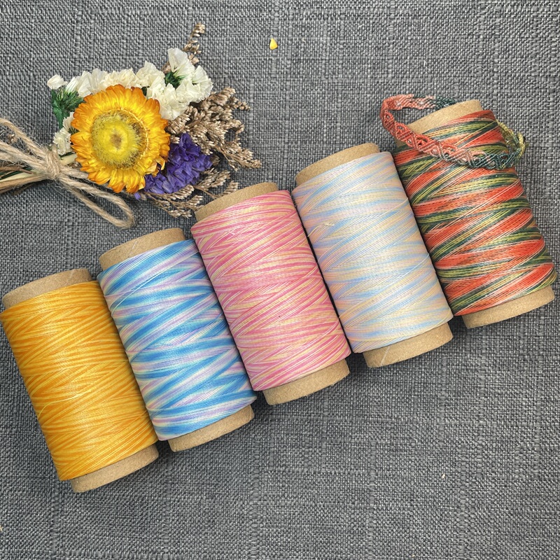 0.1mm Round Waxed Thread, South American Style Gradient Waxed Thread, Handmade Braided Rope, Sesame Bead Bracelet, Watch Strap DIY