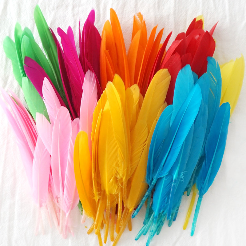 Kindergarten Early Teach Color Feather Handmade Material 28 Color Diy Decoration Small Straight Knife Goose-assisted teaching tool