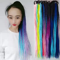 Dirty braid wig braid colorful twist braid mesh Red National style braided hair rope colorful high temperature silk hip hop Hip Hop Street dance